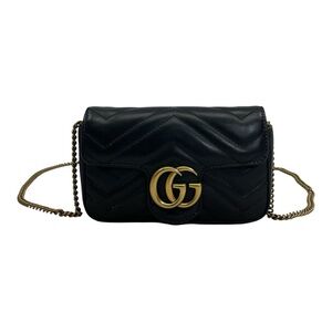 SOLD GUCCI XS Quilted Leather GG Marmont Mini Shoulder Bag Handbag Clutch COA